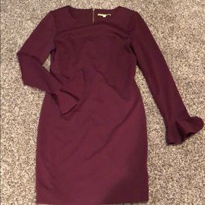 Gianni Bini Maroon Dress with ruffle cuffs.